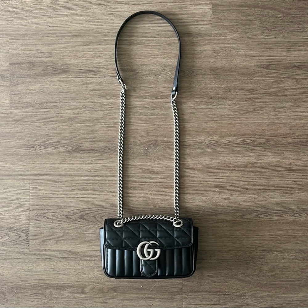 SOLD Gucci GG Marmont Mini chain shoulder bag. - Picture 10 of 15